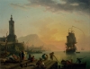A Calm at a Mediterranean Port. Claude-Joseph Vernet